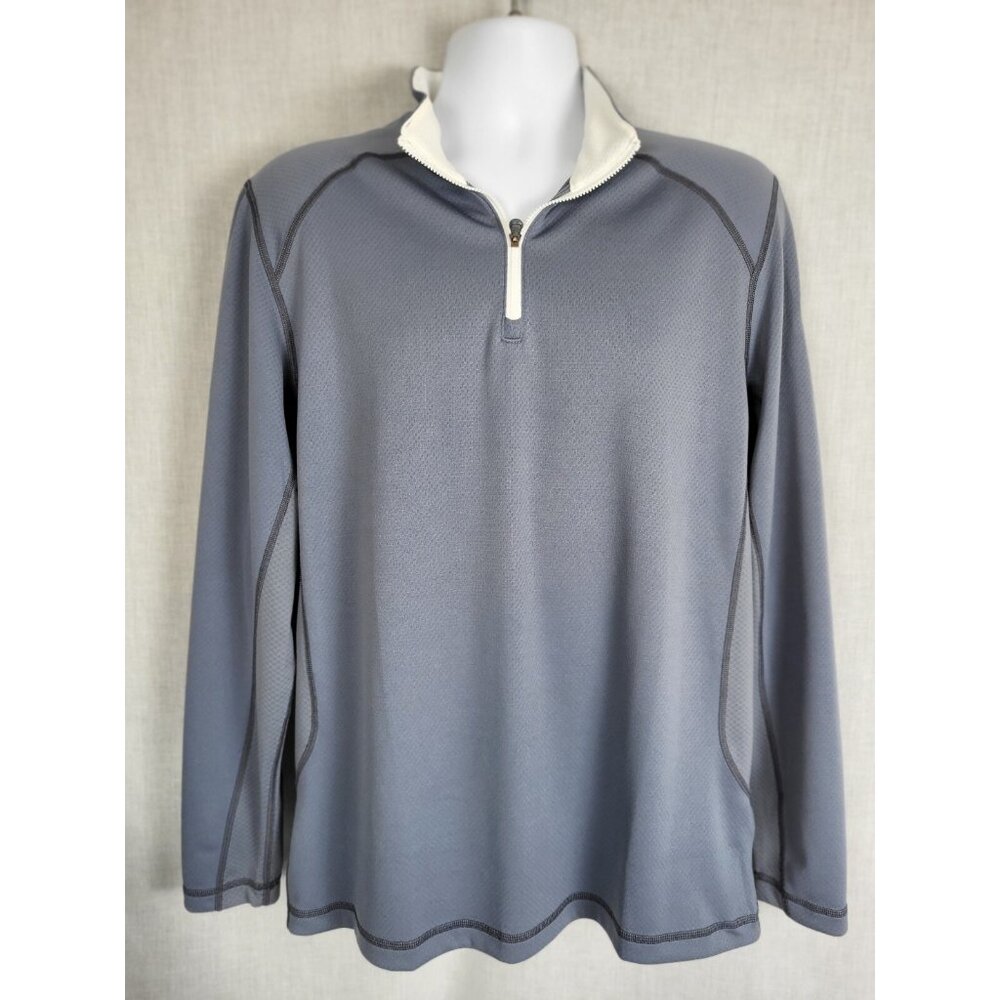 Puma 1/4 Zip Men's Pullover (M) Long Sleeve Blue/Grey Sporty Golf Track Shirt